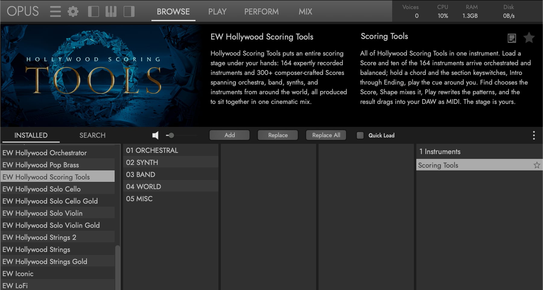 The library open on the Browse page