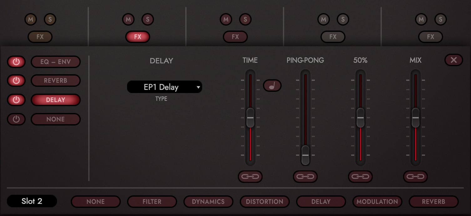 A slot's insert FX rack