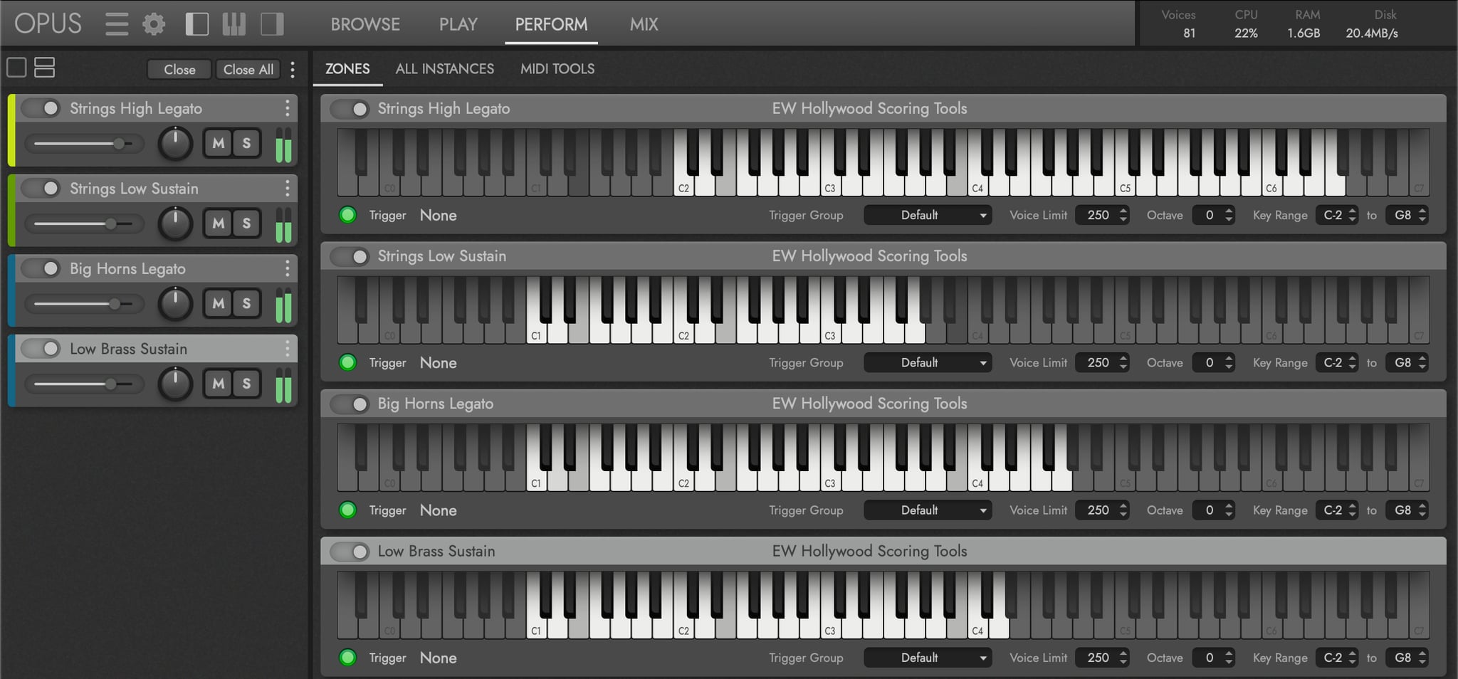 The Perform page