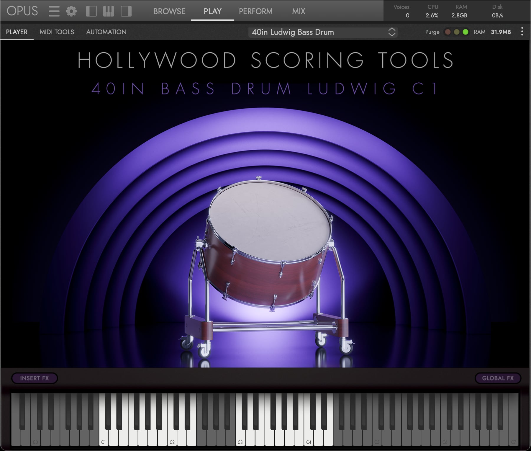 Single instrument player