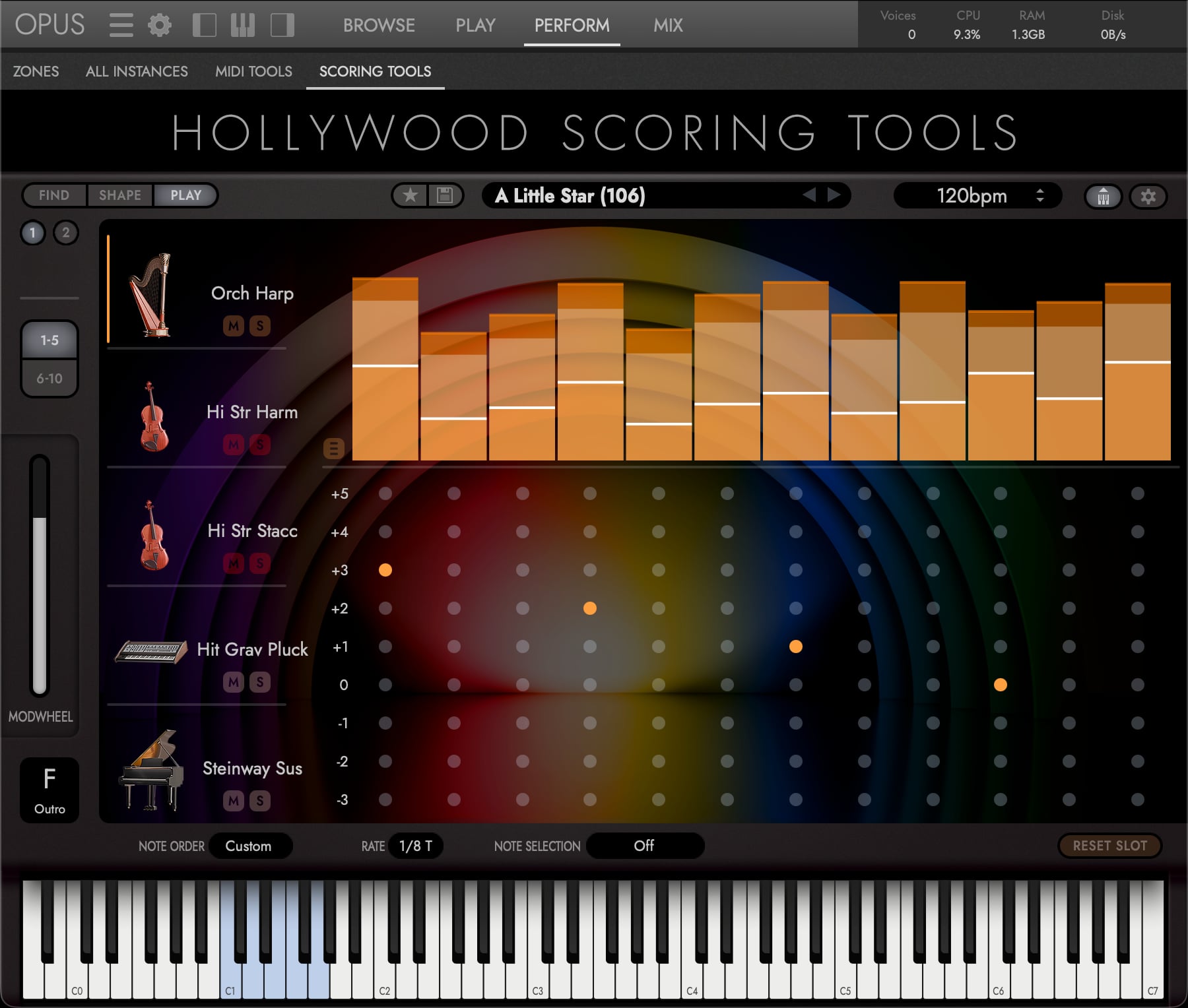 The Step Editor above the Pitch Matrix on one expanded slot